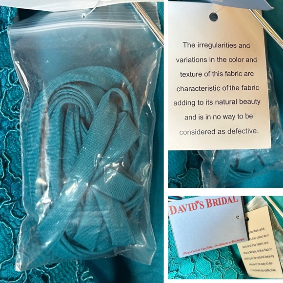 NWT David’s Bridal Lace and Mesh Long Strapless Dress in Oasis, Size Large (12) - Picture 13 of 15